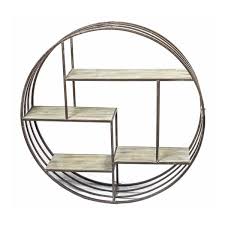 Benjara Round 31 5 In X 7 25 In X 31 5 In Brown Metal Wall Shelf With Wooden Shelves Bm147079 The Home Depot Design your shelving based on your available space. usd