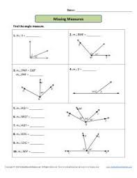 Missing Measures Angle Worksheet 4th Grade Geometry Worksheets Angles Worksheet Angles Math Geometry Worksheets