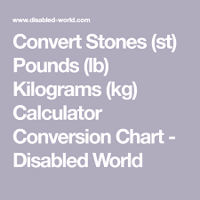 Weight In St Lb From Kg Yasserchemicals Com