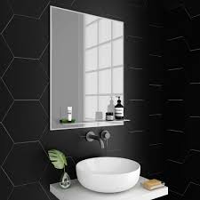 Wood, marble and porcelain dimensions: Trafalgar 600 X 800mm Rectangular Bevelled Bathroom Mirror With Glass Shelf