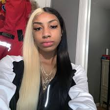 Half Black And Blonde Hair Wig Peruvian Hair Half Blond And Half Black Color Lace Front Wig Hair Color For Black Hair Split Dyed Hair Half And Half Hair