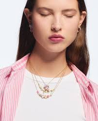 Collier pendentif pierre rose