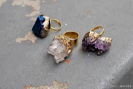 Bromeliad Diy Raw Stone And Crystal Jewelry Fashion And Home Decor Diy And Inspiration Diy Geode Rings Geode Ring Diy Rings