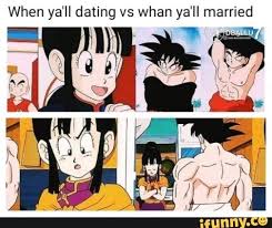 Dragon ball z hair meme. When Ya Ll Dating Vs Whan Ya Ll Married Anime Dragon Ball Super Anime Dragon Ball Funny Dragon
