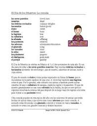This 3 Page File Includes A Spanish Cultural Reading On The Food Associated With Day Of The Dead Or Dia De Pan De Muerto Language Resources Dia De Los Muertos