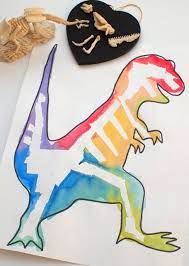 Paleontology is the study of ancient life. Tape Resist Dinosaur Bone Art And Our Favorite 10 Dinosaur Books Dinosaur Projects Dinosaur Kids Dinosaur Art Projects