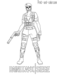 Rainbow Six Siege 6 Coloring Page Caveira Bope Coloring Pages Rainbow Print