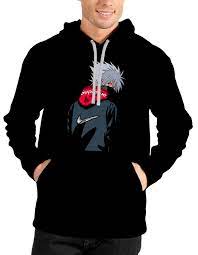 Let's take a closer look and explore the basic features of these naruto hoodies. Supreme Kakashi Naruto Black Hoodie Swag Shirts