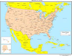 Large lakes include the great lakes system. Major Us Cities Map Us Map Major Cities Northern America Americas