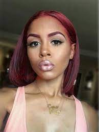12 Inch Special 99j Burgundy Short Bob Human Hair Lace Front Wig Human Hair Wigs Babalahair Thick Hair Styles Short Hair Styles Bob Hairstyles