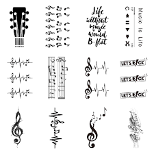 But that is not completely correct, watercolor tattoo designs are made with the same tools as normal tattoos, the only difference is the shading and coloring techniques which involves fades, shades, blurs, runs, and bleeds. Amazon Com Sanerlian Guitar Music Temporary Tattoo Sticker Watercolor Waterproof Adult Men Women Arm Shoulder Back Neck Body Art 10 5x6cm Set Of 12 Color3 Beauty