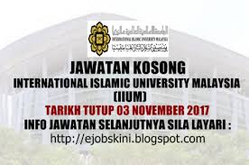 Jobcari.com | jawatan kosong terkini. Jawatan Kosong International Islamic University Malaysia Iium 03 November 2017 Pdt Kuala Kangsar E Tanah Perak