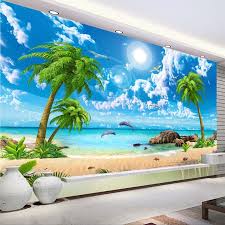 Auch exotische fototapeten mit palmen und strand werden von vielen leuten gewählt. Benutzerdefinierte Tapete 3d Schone Palm Strand Am Meer Landschaft Foto Tapeten Wohnzimmer Tv Sofa Schlafzimmer Hintergrund Wand 3d Wandmalereien 3d Mural Custom Wallpaperwall Paper Living Room Aliexpress
