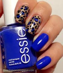 Nail Polish Addict Blue Gold Leopard Leopard Print Nails Animal Print Nails Cheetah Print Nails