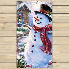 All bath bath accessories bath robes bath rugs & mats bath towels beach towels shower curtains. Cotton Bath Towels Bathroom Body Shower Towel Custom Christmas Snowman Beach Shower Towel Wrap For Home And Travel Use Size 30x56 Inches Buy Online In Bahamas At Bahamas Desertcart Com Productid 50791042