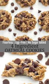 If you have kids, you need these baking hacks in your life. 4 Ingredient Flourless Healthy Oatmeal Cookies Eggless No Sugar Added Recipe Oatmeal Cookies Recipes Easy Healthy Oatmeal Cookies Healthy Sweets