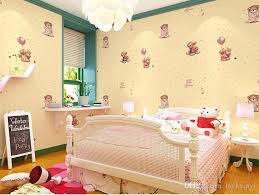 Wallpaper with houses for a child's room. Eco Friendly Non Woven Kids Room Cartoon Wallpaper Creamy Yellow And Pink Cute Warm Bear With Heart Pattern Design For Boy Girl Bedroom Wall From Luckyqiyi 11 06 Dhgate Com