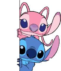 Stitch est un petit bonhomme bleu et angel elle est rose Stitch Angel Sticker Stitch Angel Peek Discover Share Gifs