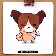 Custom illustration pet portrait, digital watercolor painting, cute drawing of your dog or cat, personalized name, print or download. How To Draw Kawaii Dog With A Simple Step By Step Tutorial