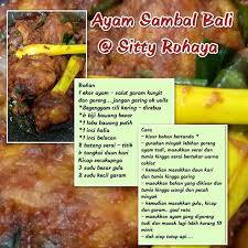 Bali selain memiliki begitu banyak tempat wisata, juga memiliki beragam kuliner yang khas. Resepi An Ayam Bali Pawtaste Com
