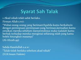 Kalimat talak atau cerai yang menunjukkan waktu masa depan (inggris: Talak Pengertian Talak Dari Segi Bahasa Melepas Dan Terlepas Ppt Download