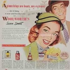 1952 FW Woolworth Susan Smart makeup cosmetics lipstick photo art decor  print ad