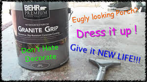 Cover the rest of the planter with newspaper to protect it from overspray. How To Paint Concrete Patio With Behr Granite Grip Floor Covering Youtube