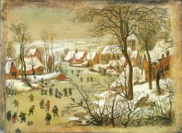 Winter Landscape with figures on a ...
