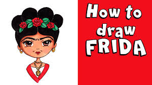 Cuenta oficial de frida kahlo. How To Draw Frida Kahlo Step By Step Drawing Tutorial Youtube