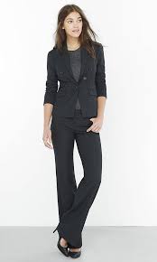 Micro Dot Wide Waistband Flare Editor Suit From Express Women Professional Attire Suits For Women Business Professional Attire