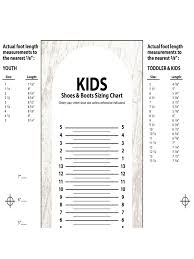 Kids Shoes And Boots Sizing Chart Edit Fill Sign Online