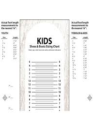 kids shoes and boots sizing chart edit fill sign online