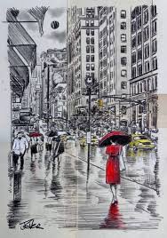 There are no products matching your search. Downtown In A Red Dress Drawing City Drawing Drawings Jover