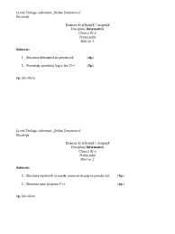 Pavel 9 septembrie 2019alte materiale. Subiecte Examen Diferenta Info Cl A Ix A