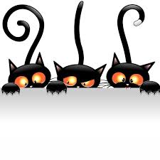 Gruselige Halloween Katzen Die Leere Fahne Halten In 2020 Illustration Katze Katzen Kunst Katzenpfoten