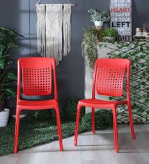 Buy Spinecare Series Plastic Chair Set Of 2 In Red Colour By Italica Online Un Armed Plastic Chairs Chairs Furniture Pepperfry Product Plastic Chair Chair Set Chair