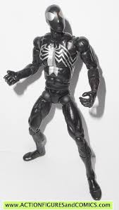 Black And Silver Spiderman Suit Marvel Legends Spider Man Black Suit Silver Logo Glider Origins Classics Fig Silver Logo Marvel Legends Black Suits