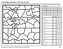 Download free pixel art coloring pages to practice math facts, numbers, grade level math and more with your favorite characters from movies and tv. Find The Missing Numbers 1 20 Color By Code Coloring Pages Safari