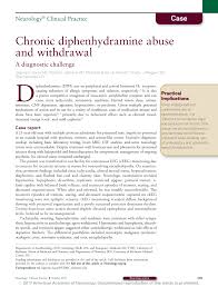 Pdf Chronic Diphenhydramine Abuse And Withdrawal A Diagnostic Challenge