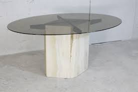 Glass top marble base dining table. Dining Table With Stone Base And Smoked Glass Top 1970s For Sale At Pamono