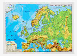 Pozitia geografica si localizarea principalelor orase din cipru. Europa Harta Fizica È™i PoliticÄƒ ProiecÅ£ie Mercator 3d Format A3 450x330mm
