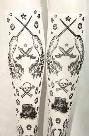 Pirate Tattoo Black On White Knee High Socks Semi Opaque Etsy White Knee High Socks Pirate Tattoo Black And White Socks