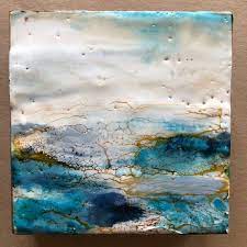 Cement tile has a beautifully rich finish, and is infinitely customizable. Dreamy Seascape Encaustic Encaustic Art Techniques Encaustic Art Encaustic Painting