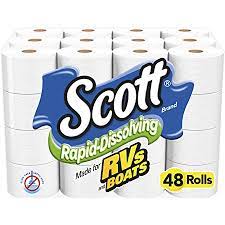 Or you may want to go the trash can route and keep your fancy toilet paper out of your waste system altogether. Amazon Com Scott Rapid Dissolving Toilet Paper 48 Double Rolls 6 Packs Of 8 96 Regular Rolls 231 Sheets Per Rolls Made For Rvs And Boats Health Household