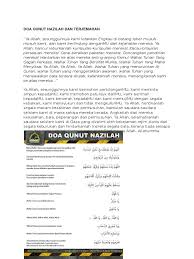 Terjemahan dari doa ini adalah sebagai berikut: Doa Qunut Nazilah Dan Terjemahan
