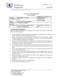The incumbent is expected to manage resources and coach team of. Field Monitor Assistant Roster Undp Afghanistan