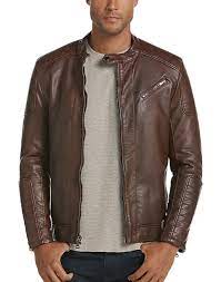 23% off giacca da uomo in ecopelle da motociclista con colletto alla coreana 10 recensioni cod. Pronto Uomo Cognac Modern Fit Faux Leather Moto Jacket Men S Sale Men S Wearhouse