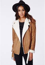 Missguided Bliss Faux Suede Shearling Jacket Tan Shopstyle Fur Coats Shearling Jacket Faux Shearling Jacket Faux Suede Shearling Jacket