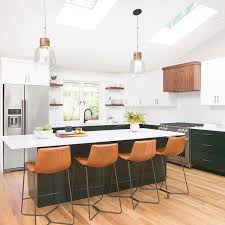 These pieces are crafted from manufactured wood and upholstered with faux leather, a. Black Or Dark Island Accent With Leather Bar Stools Stools For Kitchen Island Leather Stool Kitchen Brown Kitchen Cabinets