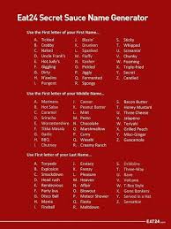 Secret Sauce Name Generator I Am Spanked Peanut Butter Disco Ball Name Generator Silly Names Funny Names